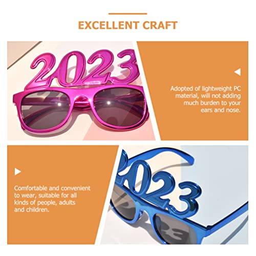 PRETYZOOM 4Pcs 2023 Eyeglasses Glitter 2023 Number Glasses 2023 Sunglasses Eyeglasses for 2023