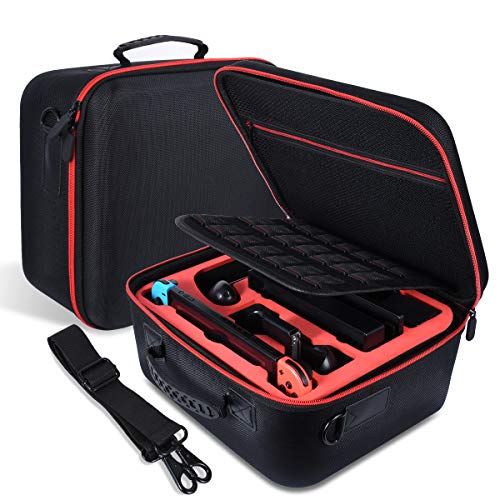 Preisvergleich Produktbild Tragetasche für Nintendo Switch mit 21 Spiel Kartenfächern, Tragbare Shell-Aufbewahrungstasche mit großem Fassungsvermögen für Nintendo Switch-Konsole und Zubehör