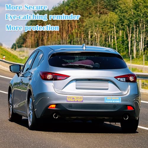 Image of 5Pcs Magnetic Car Stickers for Beginners, New Magnetic Sign Student Driver Warning Stickers Suitable for Students Novices Learner as Auxiliary Equipment Decoration Gift Supplies