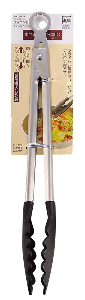 Pearl simple basic nylon cooking tongs 27cm C-8933 (japan import)