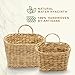 Set of 2 Wicker Hanging Basket for Organizing, Front Door, Mail, Flowers - Woven Wall Baskets for Storage
