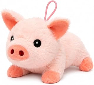 Pig Dog Toy w/ Squeaker | Small Plush Pig Dogs Toys | 6" Stuffed Squeaky Pig Toy for Pets | Realistic Piggy Dogs Toys | Squeaky Pigs | Piglet Doggy Accessories | Small/Medium Breed | Multicolor | 6"