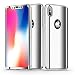 Leagway iPhone X Case Cover, Ultra Slim 360 Degree Full Body Protection 3 IN 1 Anti-Scratch Plating Mirror Case Skin With Tempered Glass Screen + Hard PC Protector for Apple iPhone X / 10 (Silver)