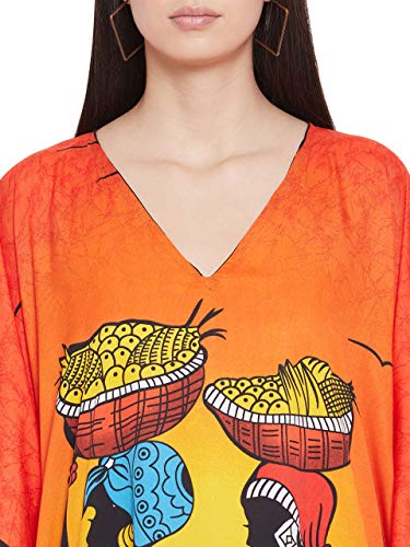 Image of Oussum Women Plus Size Kaftan Kimono Loose Maxi summer dresses for women Beach 3 /4 Sleeve Casual lounge dress Boho