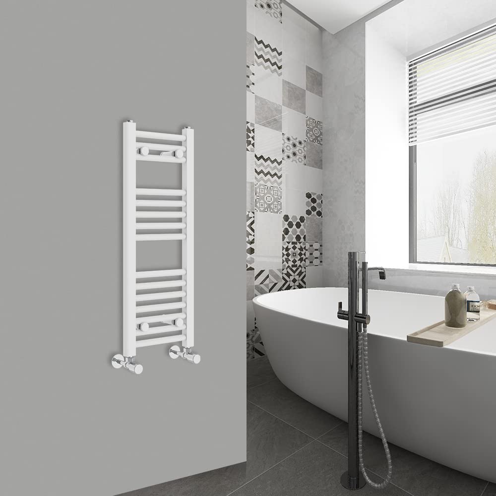 Warmehaus Straight Bathroom Heated Towel Rail Ladder Radiator White 800x300mm