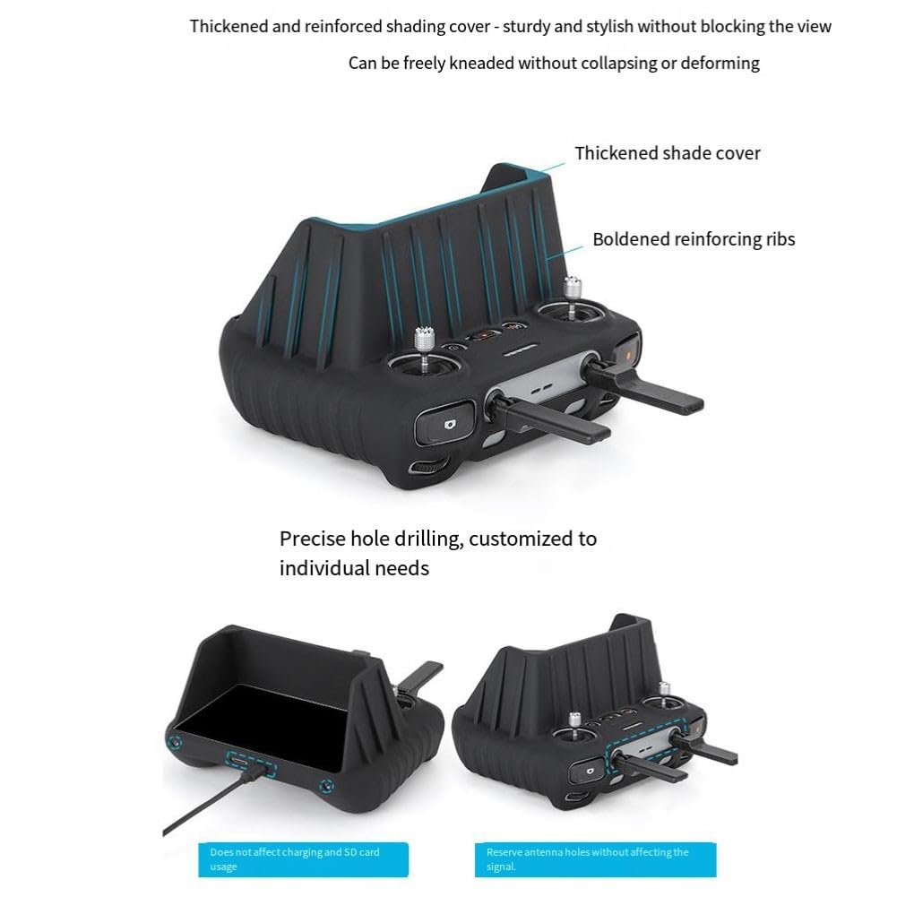 Funda de silicona para mando a distancia Mavic 4 Pro con protección anticaída y parasol integrado, compatible con RC 2, color negro