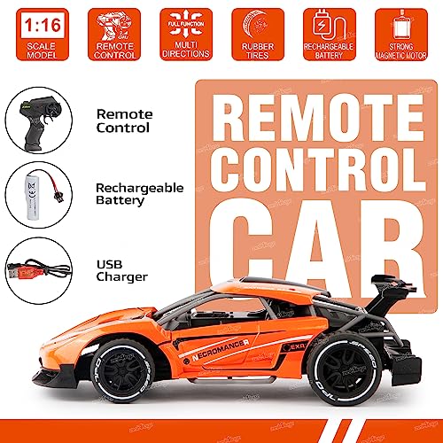 Image of Zest 4 Toyz Remote Control Car Rechargeable RC Racing Car Alloy High Speed Car Toys for Kids Best Gift Vehicle Toys for Boys (Pack of 1) Assorted