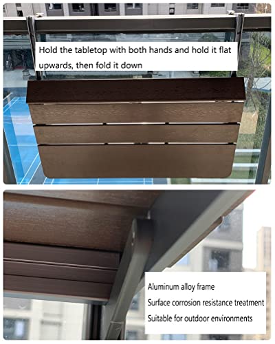 Table suspendue pour balcon en matériau durable table d'appoint extérieure
