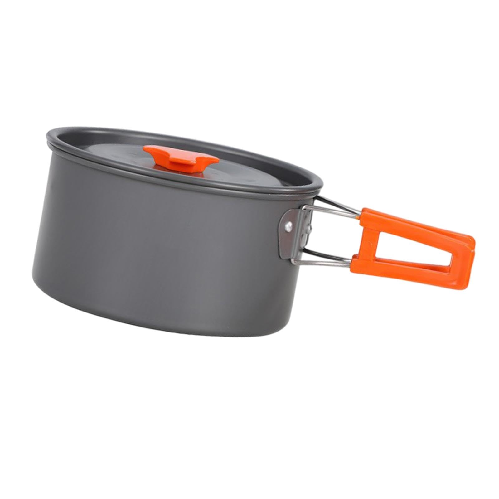 Vaveren Camping Pot Cookware Portable Practical with Handle Camp Stockpot Outdoor Cooking Pot for Explorers Beach Backpacking Picnics, 15cmx15cmx9cm