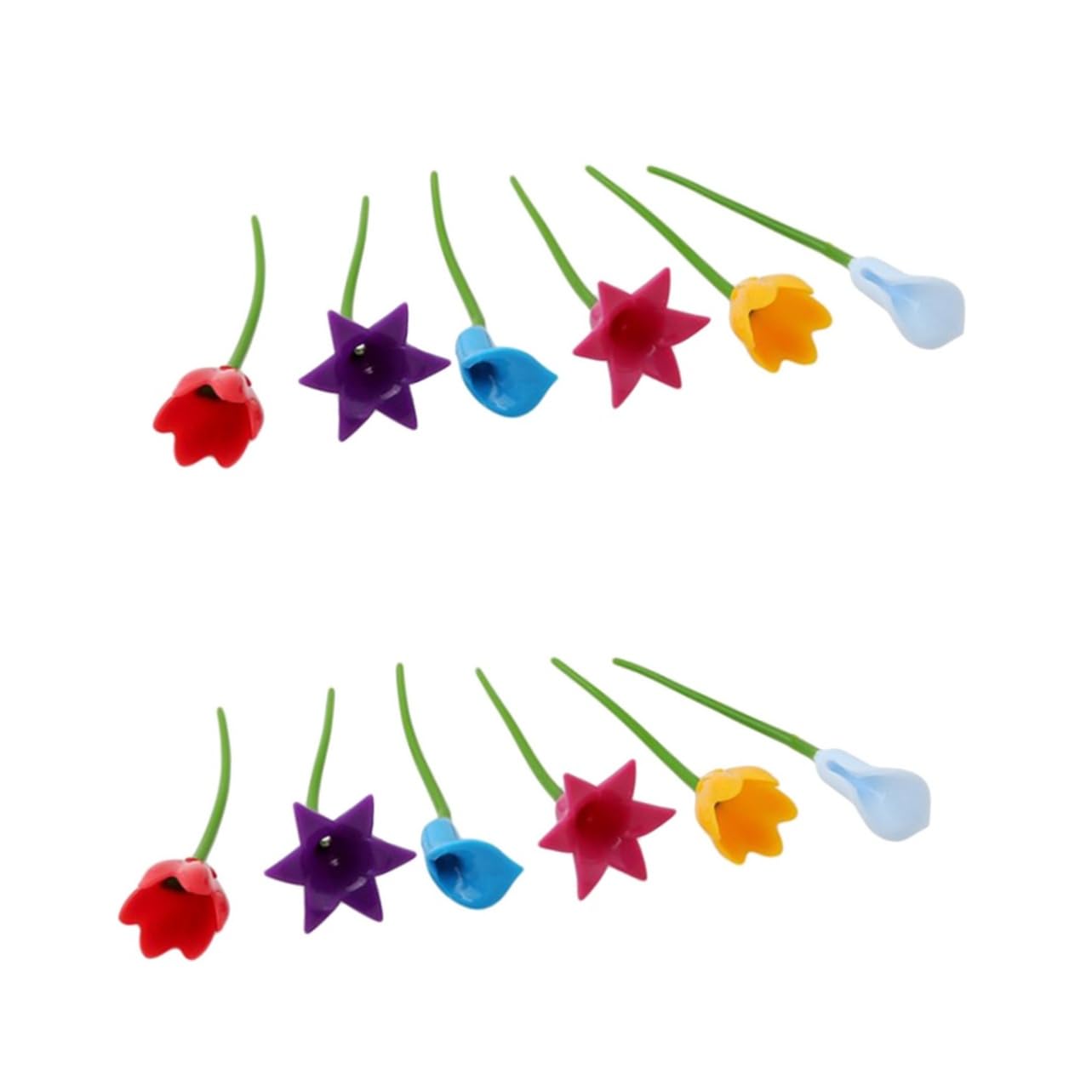 Amosfun Lot De 2 Marqueurs De Verre À Vin En Silicone En Forme De Fleur Étiquettes Pour Gobelets Fournitures De Fête Décoration De Bar À Domicile 18 Pièces X 2