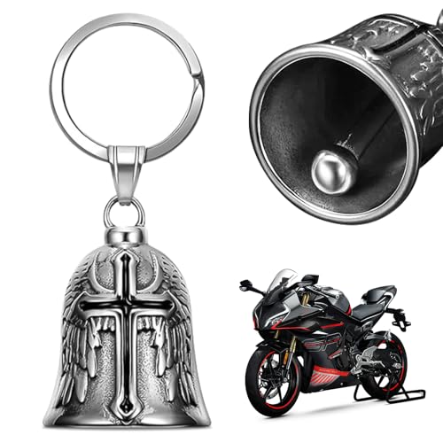 SHPUJUN Guardian Bell Motorrad Glocke Glücksbringer Biker Bell Motorrad Glöckchen Schlüsselanhänger Bells Biker Glocke Klingel Aufhängung Motorrad-schutzglocke Motorradglocke Motorradklingel (1pcs)