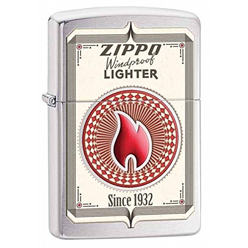 Zippo Trading Card Pocket Lighter, Brushed Chrome