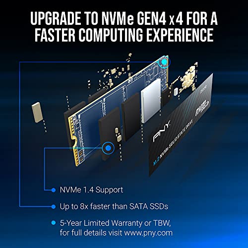 Image of PNY CS2241 1TB PCIe Gen4 SSD M.2 2280 Upgrade Kit - Up to 5,100MB /s Read - PC /Laptop Upgrade for Gaming, Photo /Video Rendering, and Workstations - Internal Solid State Drive - M280CS2241-1TBKIT-RB