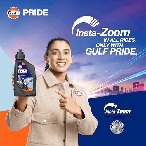 Image of Gulf PRIDE SCOOTER PLUS 10W-30 4-AT API SN, JASO MB|BS 6 and earlier emission norms| Advanced 2 Wheeler Scooter Synthetic Blend Engine Oil [800 ml] - Pack of 1