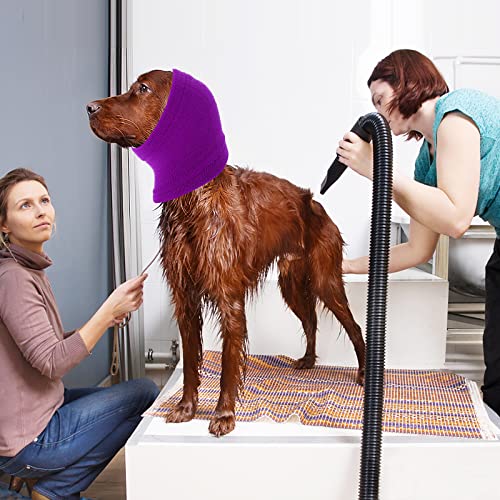 cobee Beruhigende Ohrenschützer für Hunde, Ohrenschützer für Hunde Lärmschutz Haustier Ohrenklappe Kopfwickel Ohren Kapuzenpullover zur Geräuschunterdrückung für Pflege Baden (M, Violett)