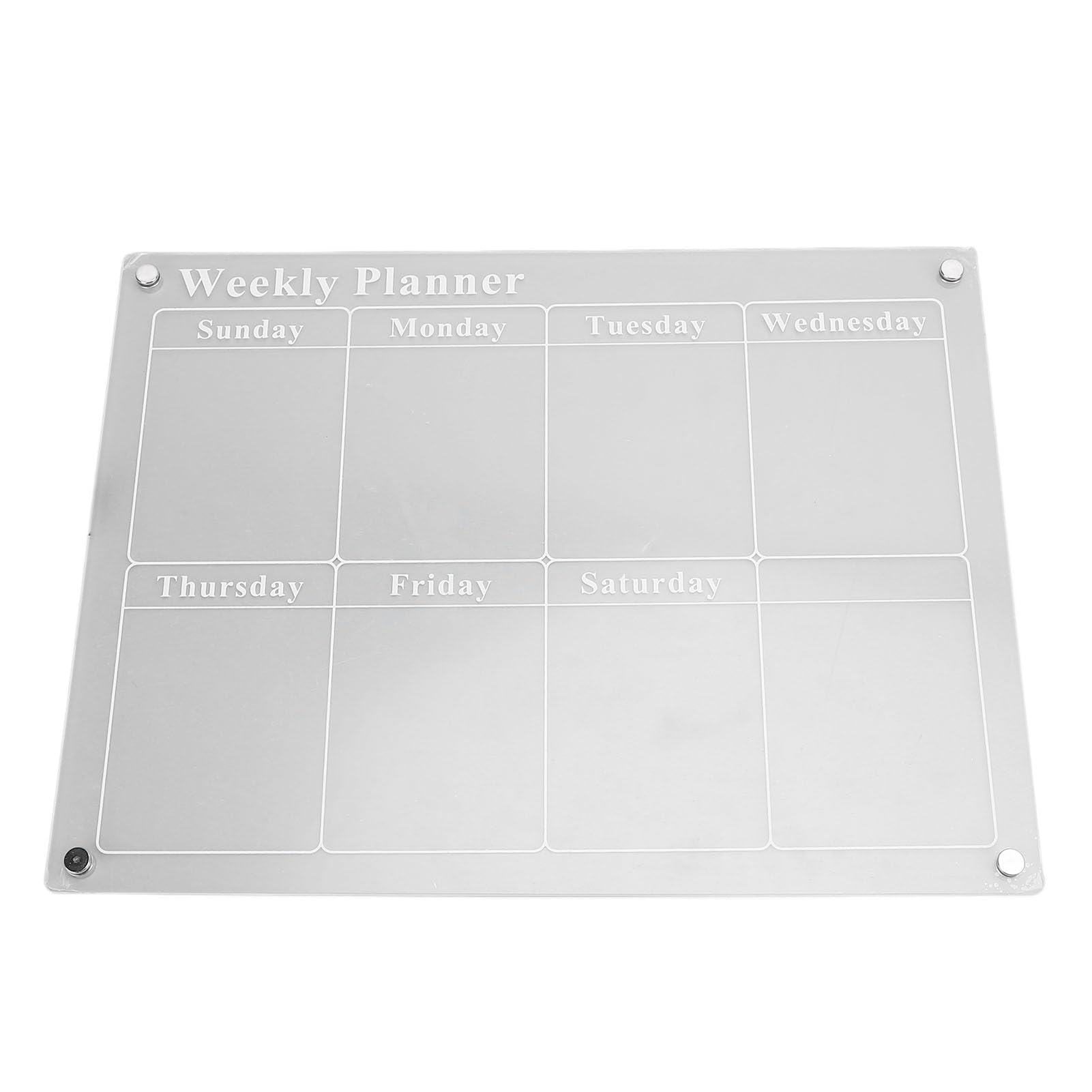Aramox Calendario Magnético para Refrigerador, Tablero de Planificación Acrílico de Borrado en Seco, Organizador Mensual Semanal para Refrigerador de 15,7x11,8 Pulgadas, Tablero Transparente con 6