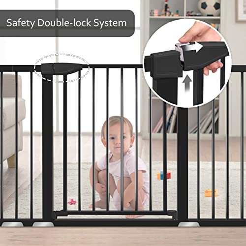 Derson 29.93"-51.5" Extra Wide Baby Gate For Stairs And Doorways, Auto-Close Safety Dog Gates For The House, Easy Walk Thru Baby Child Gate For Kids And Pets #TOP4