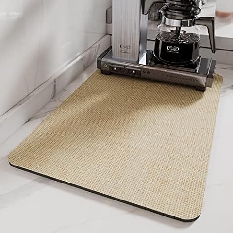 tchdio-Coffee Mat-Hide Stain Absorbent Rubber Backed Quick Drying Mat for Kitchen Counter-Coffee Bar Accessories Dish Drying Mat Fit Under Coffee Maker Coffee Machine Coffee Pot Espresso Machine Cover