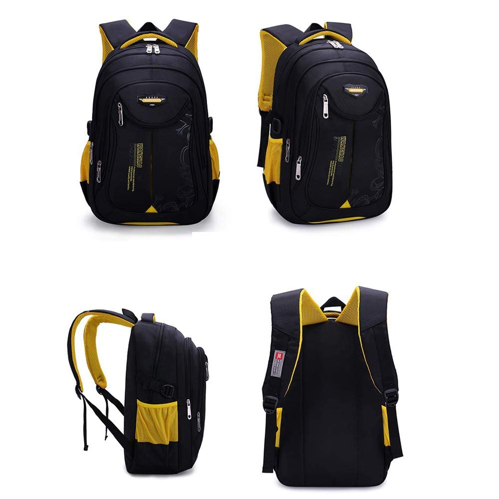 Canvas-Tasche, Lässiger Schulrucksack for Männer und Frauen, wasserabweisend, College-Tasche, Büchertasche, lässiger Laptop-Tagesrucksack, Reiserucksack, Pink(Black)