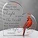 Red Cardinal Gifts Sympathy Gifts Memorial Gift for Loss of Loved One Sympathy Decorations Acrylic Glass Heart Memorial Gift Table Centerpieces Remembrance Decor (Classic Style)