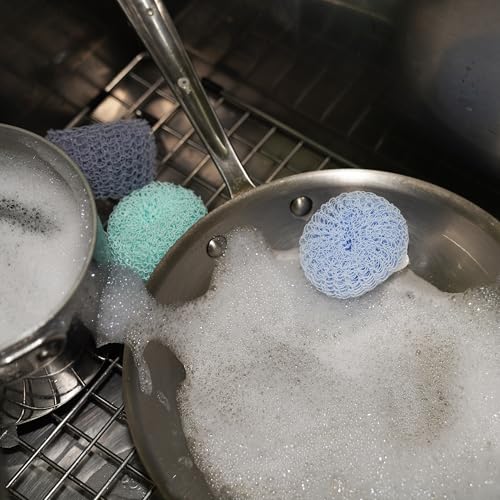 Image of Fox Run Mesh Dish Scrubber Set, Set of 3 Multicolor Polyester Kitchen Cleaners