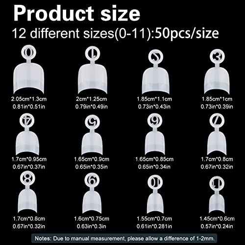 MWOOT 600Pcs Oval Short False Nail Art Tips Set, Half Cover French Acrylic Fake - Image 2