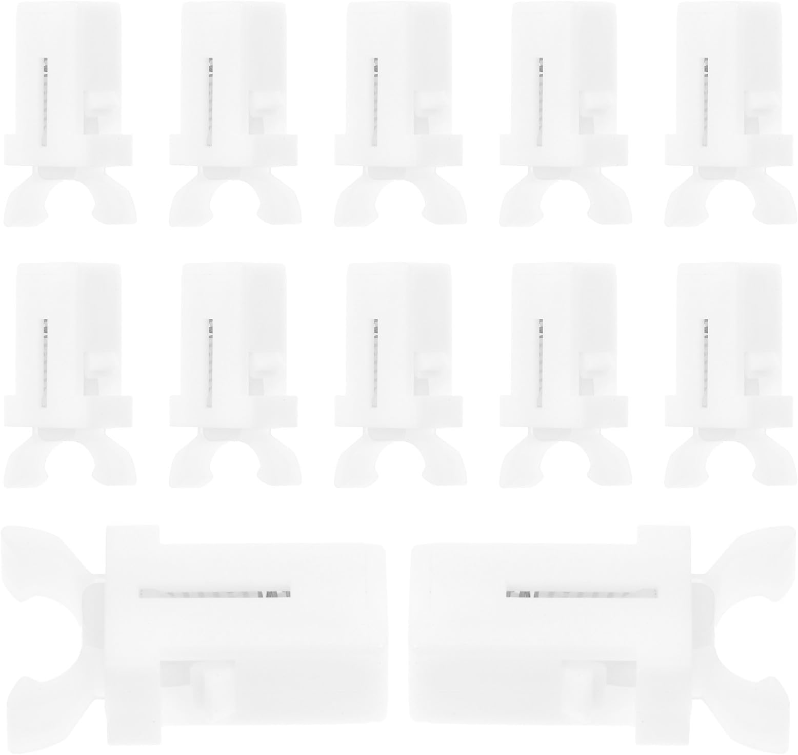 SOLUSTRE 20pcs Self-locking Spring Press Lock Buckles for Trash Can Lid Replacement, White Plastic Garbage Bin Switch Clips, Household Waste Bin Catch Repair Accessories