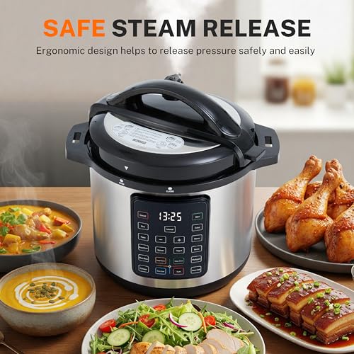 Simple Deluxe 8QT 16-in-1 Multi Electric Pressure Cooker, Non-Stick Stainless Steel Multi-Cooker for Yogurt Maker, Slow Cook, Sauté, Cake, & Warmer, 8 Quarts - Image 5