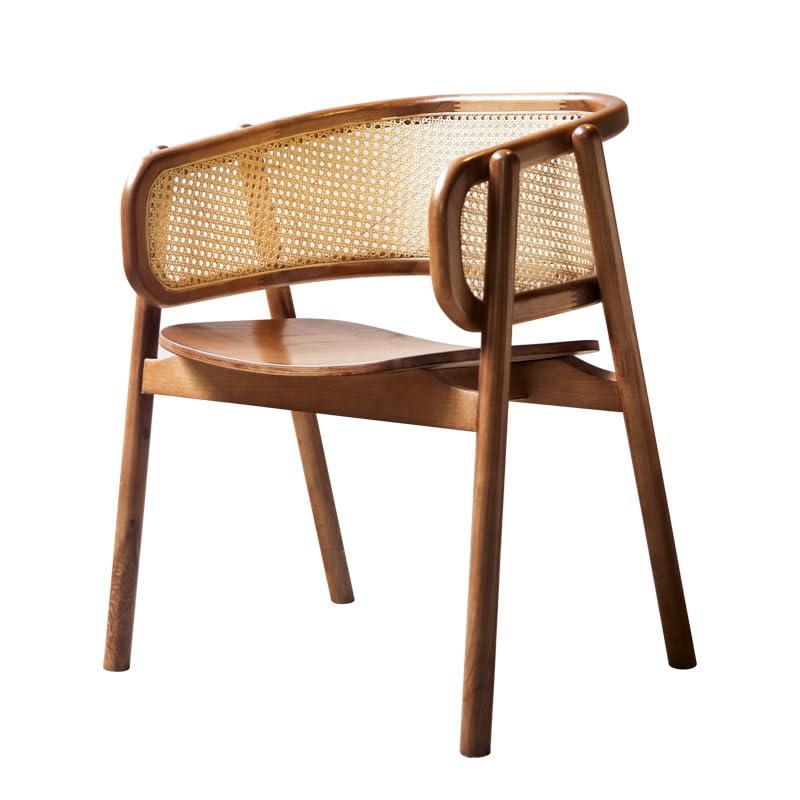 GENHAOSAN Área De Descanso Silla de Comedor escandinava for el hogar, Sala Estar, Taburete ratán con Respaldo, Moderna y Sencilla, reposabrazos, Silla Maquillaje, Ligera Lujo for Ocio Sillón