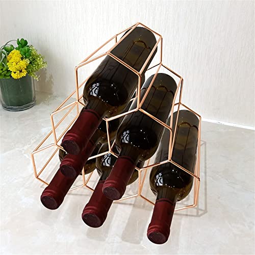 Soporte geométrico para botellas de vino, metal, 6 espacios miniatura 4