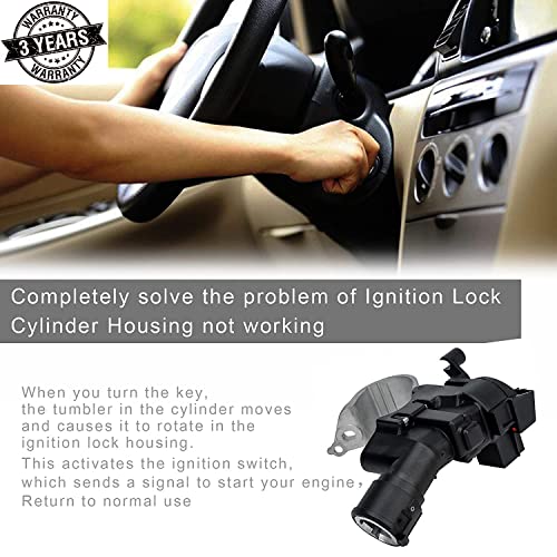 Ignition Lock Housing 989-019 Compatible With Ford Escape 2008-2012, Focus 2008-2011, Mazda Tribute 2008-2011, Mercury Mariner 2008-2010, Ignition Lock Flange 9L8Z-3511-A W302562-S300 #TOP2