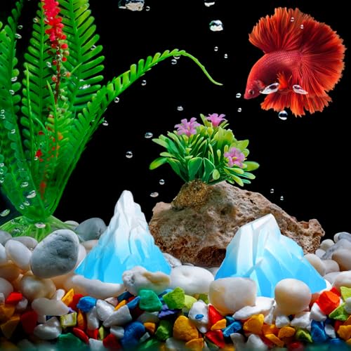Image of Ipetboom Aquarium Floeberg Fish Tank Decoration Ice Mountains Landscape Decor Aquarium Ornament for Turtle Tanks Lifelike Landscape Decor for Fish Tank Home Display