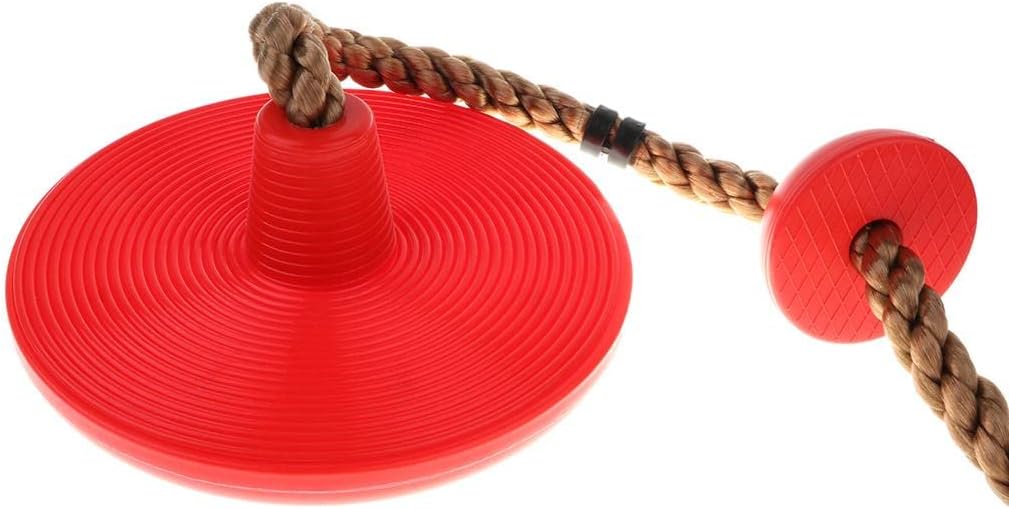 30cm Diameter Red Tree Disc Swing Toy- Sturdy PE Plastic- 4 Non-Knot Design for ion- Outdoor Play Toy for Kids -Garden Fun -Load Bearing 2000KG