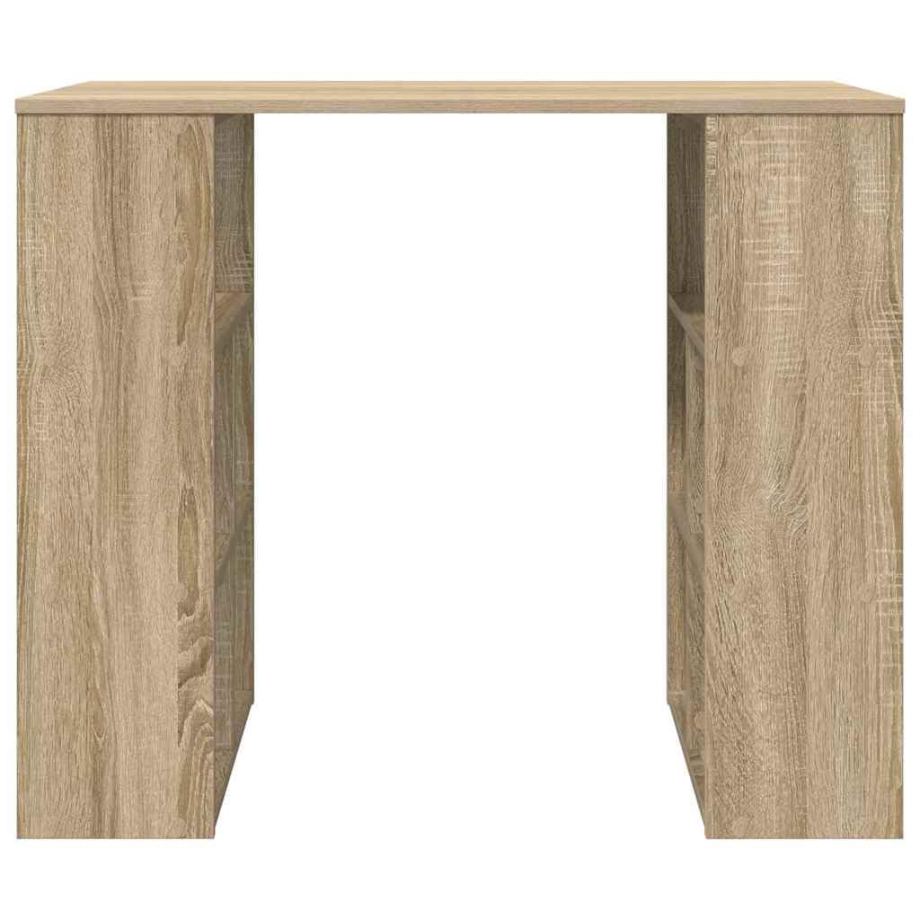 Scrivania in rovere Sonoma, 90 x 50 x 75 cm, con spazio e ripiani, moderna scrivania da ufficio per lavoro domestico e piccola stanza, versatile tavolo per PC per ufficio e gaming