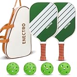 Pickleball Paddles Set of 2, USAPA Approved Fiberglass Pickle Ball Set with 2 Cute Lightweight Pickleball Rackets, 2 Indoor &2 Outdoor Balls, 1 Pickleball Bag for Women, Beginner, Youth (Green)