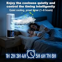 Mobile Klimaanlage 6in1, Luftkühler mit 3 Geschwindigkeiten, Turbo-Modus, Schlafwind, Nebelfunktion und Timer (1-8 Std), 45°/90° Oszillation, perfekt für Zuhause & Büro (cremeweiß) – Ansicht 4