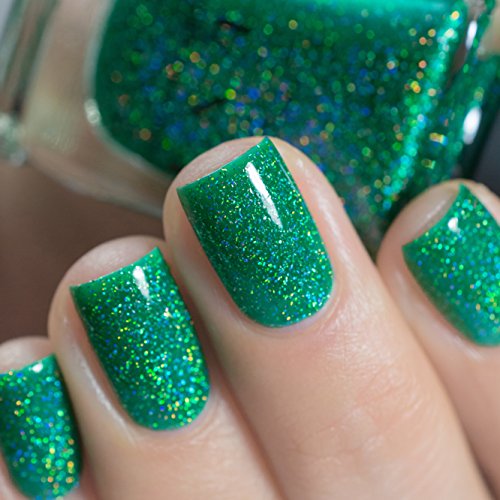 Image of ILNP Hide and Seek - Shamrock Green Holographic Sheer Jelly Nail Polish