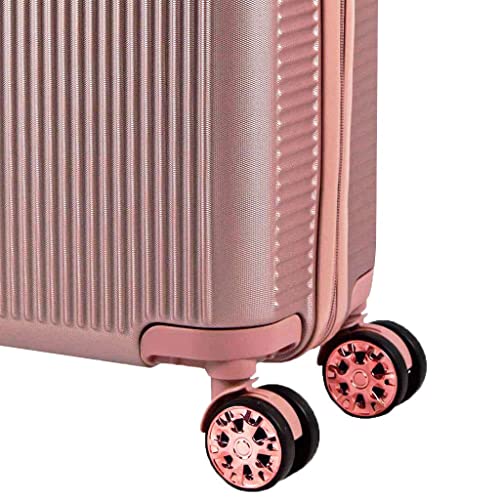 Mala De Bordo 10Kg Pequena ABS Rígida Rodinhas Giro 360 Cadeado Puxador ANAC Original Yins Rosé