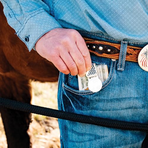 Image of Montana Silversmiths Made in the USA Western Lifestyle Money Clip (American Made Liberty Hinged)