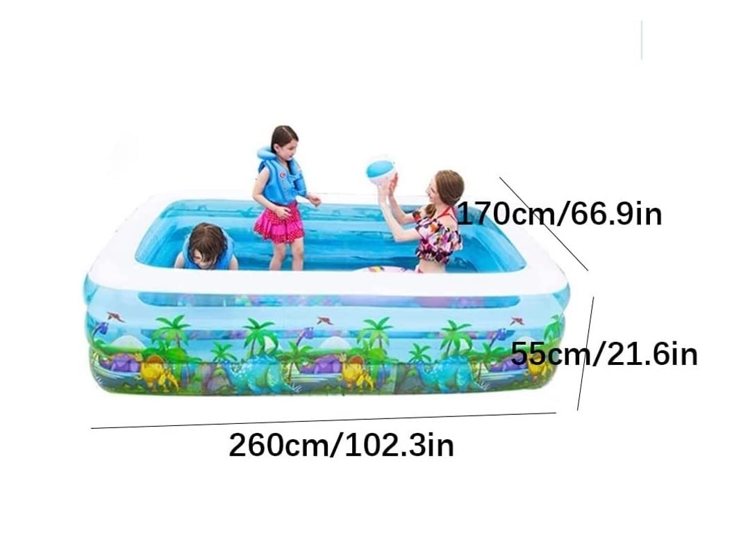 Piscina Gonfiabile Piscina Per Famiglie Piscina Gonfiabile Addensata Family Lounge Piscina Fuori Terra Piscina Gonfiabile Rettangolare Festa estiva sull'acqua ( Color : Blue , Size : 260x170x55cm )