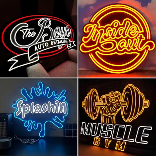 Image of CIONAOR Custom Neon Sign, Personalized Business LED Logo Customizable, Light Up Name Sign for Salon Beauty Nail Studio Office Backdrop, UV Printed Neon Lighting, Professional Gift for Event Party