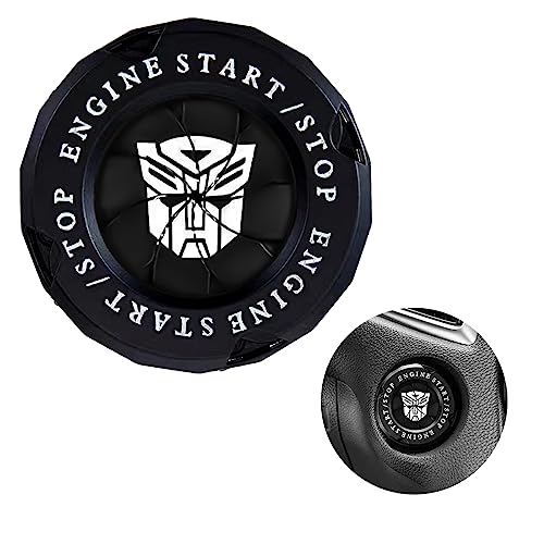 Image of Rotary Push Start Button Cover, Transformers Universal Car Engine Start Button Cover, Car Stickers Interior Decor, Car Accessories Motorcycle Ignition Key Switch Cover