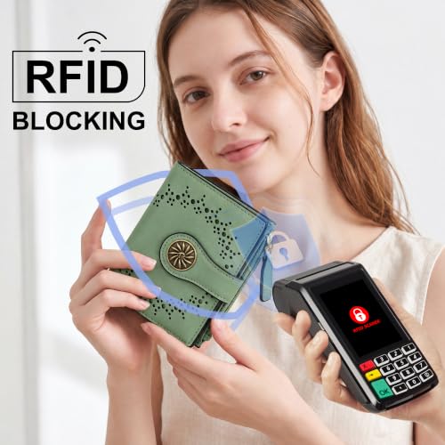 Tipmile Small Wallet Women Bifold RFID Blocking Card Holder Leather Wallets - Image 5
