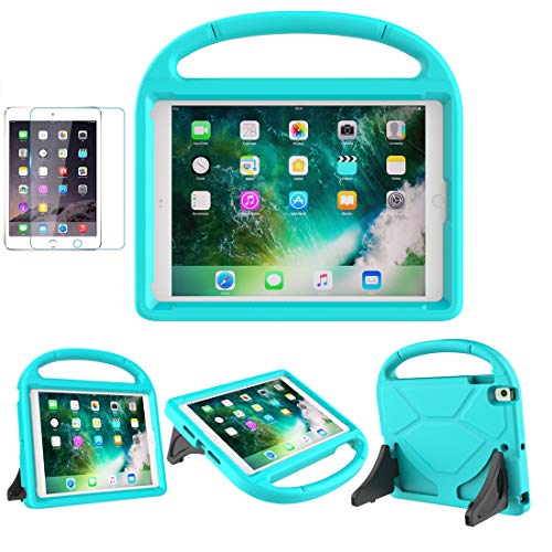 iPad 9.7 2018 2017 / Air 1/2 / Pro 9.7 Case for Kids - SUPLIK Duable Shockproof Protective Handle Bumper Stand Cover with Screen Protector for iPad 9.7 inch 5th/6th Generation, AquaMarine by Suplik - Used condition - US$15.30