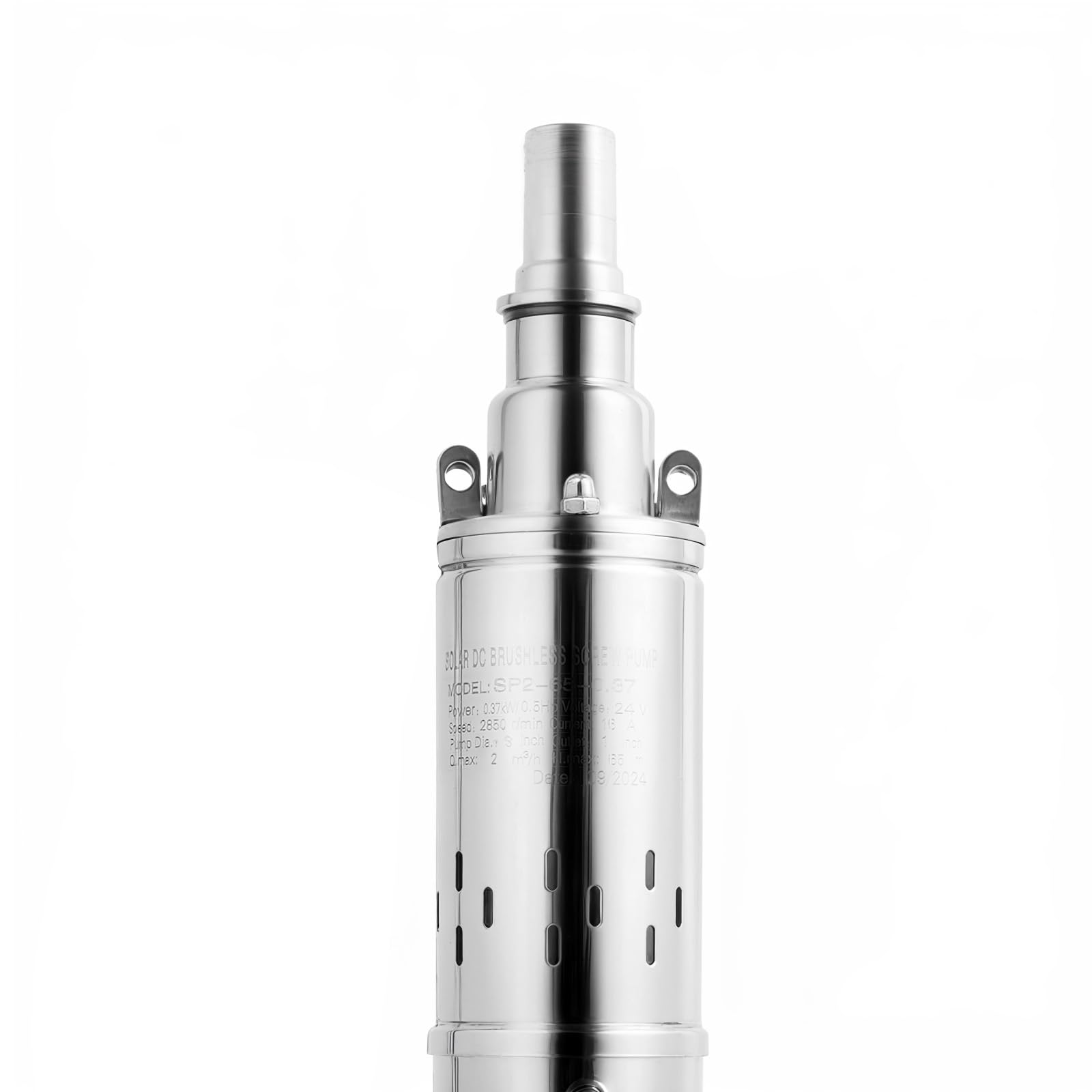 Bomba para pozos profundos, 24 V y 370 W, bomba sumergible de acero inoxidable, flujo máximo 2 m³/h, bomba sumergible solar para riego industrial de jardines