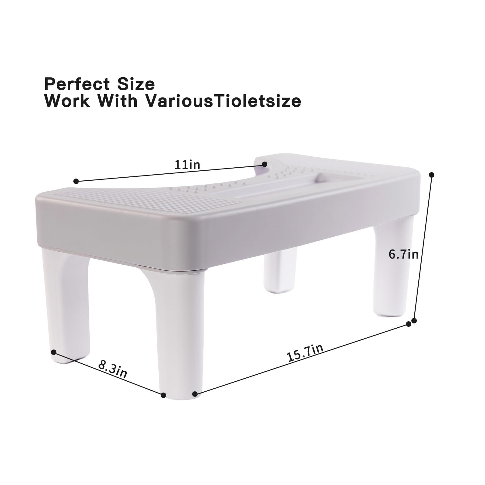 6.7 Inch Step Stool,ROVTERN Portable Plastic Foot Stool,ROVTERN Non-Slip Potty Stool for Bathroom — view 6