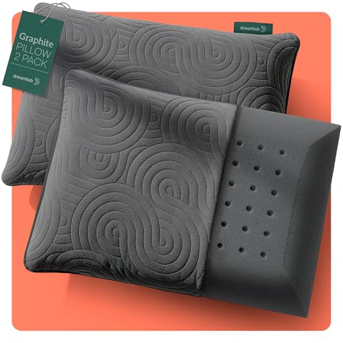 El Mejor Listado de Memory foam Top 10. 47 Dreamlab Almohada Graphite Pillow 2 Pack| Almohada de Memory Foam con Carbón | Hipoalergénica, Antibacterial, Soporte, Certificaciones | 2 Piezas Tamaño Estándar (60 cm x 40 cm...