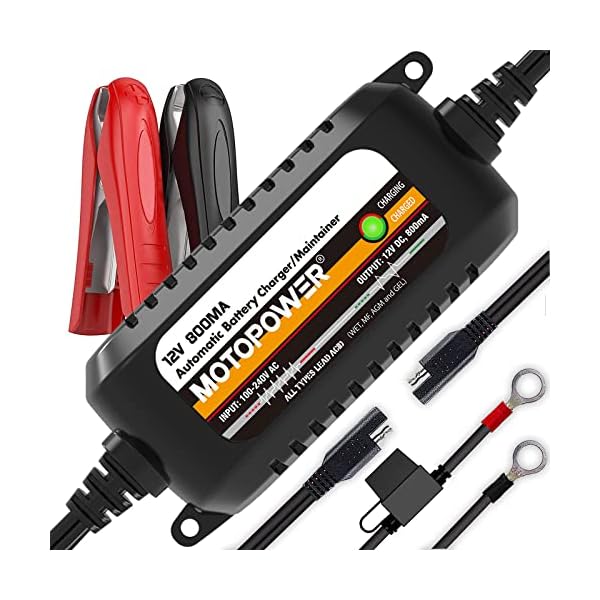MOTOPOWER MP00205C 12V 800mA Cargador/mantenedor de baterías moto Completamente automático