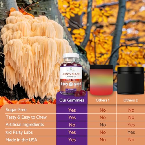Purify Life Sugar Free Lions Mane Supplement Gummies - Nootropic Supplement for Cognition, Brain Power, and Stress Response - Natural Berry Flavor - 60ct - Image 6