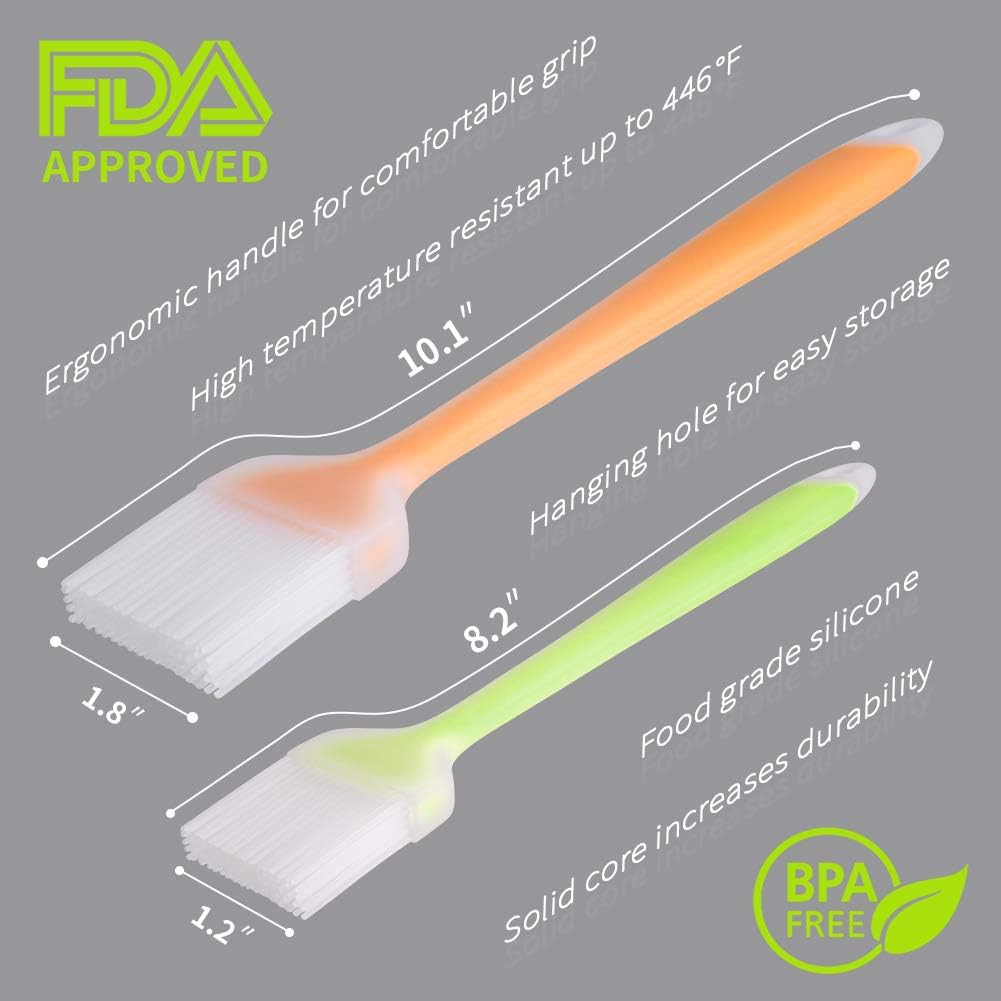 Basting Brush Silicone Pastry Brush Set of 4 Cooking Brushes Baste Oil Butter Sauce Marinades for BBQ Grill Barbeque Kitchen Baking Pastries Cakes Desserts Meat, Heat Resistant, Dishwasher Safe : Garden & Outdoor